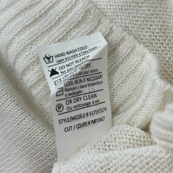 Vince White Oversized Cream Stripe Linen Sweater XS - Picture 9 of 9